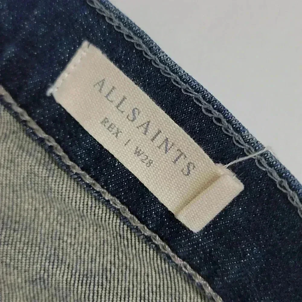 Allsaints Rex Slim Fit Stretch Straight Leg Jeans Mens 28 Blue Button Fly
